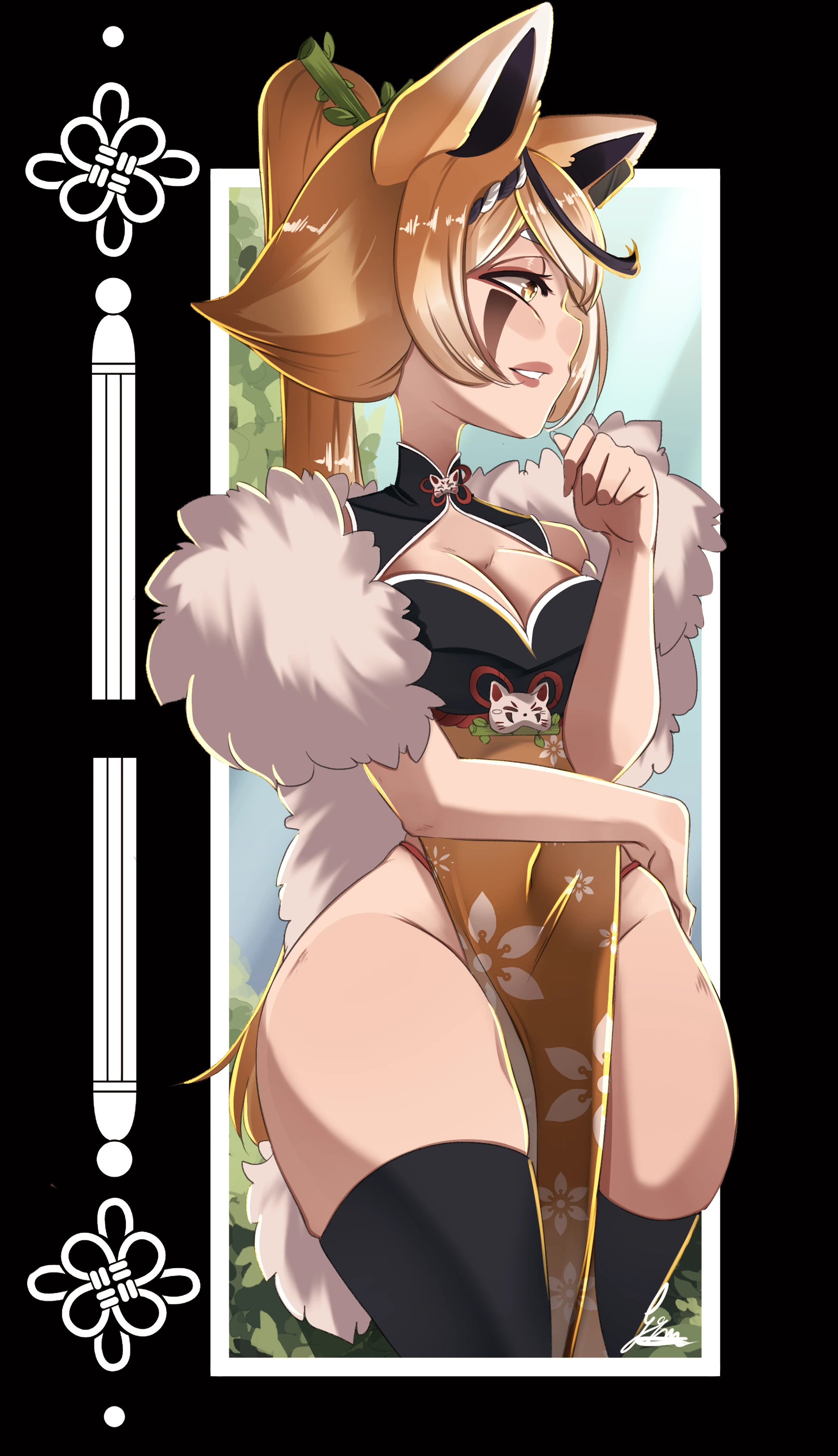 Fanart 15 : Keola pose de profil sur fond noir