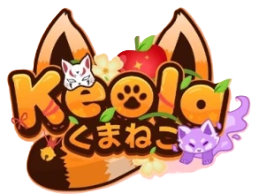 Logo de Keola Kumaneko en forme de tête de panda roux, avec de petits esprits