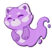 Petit esprit violet souriant